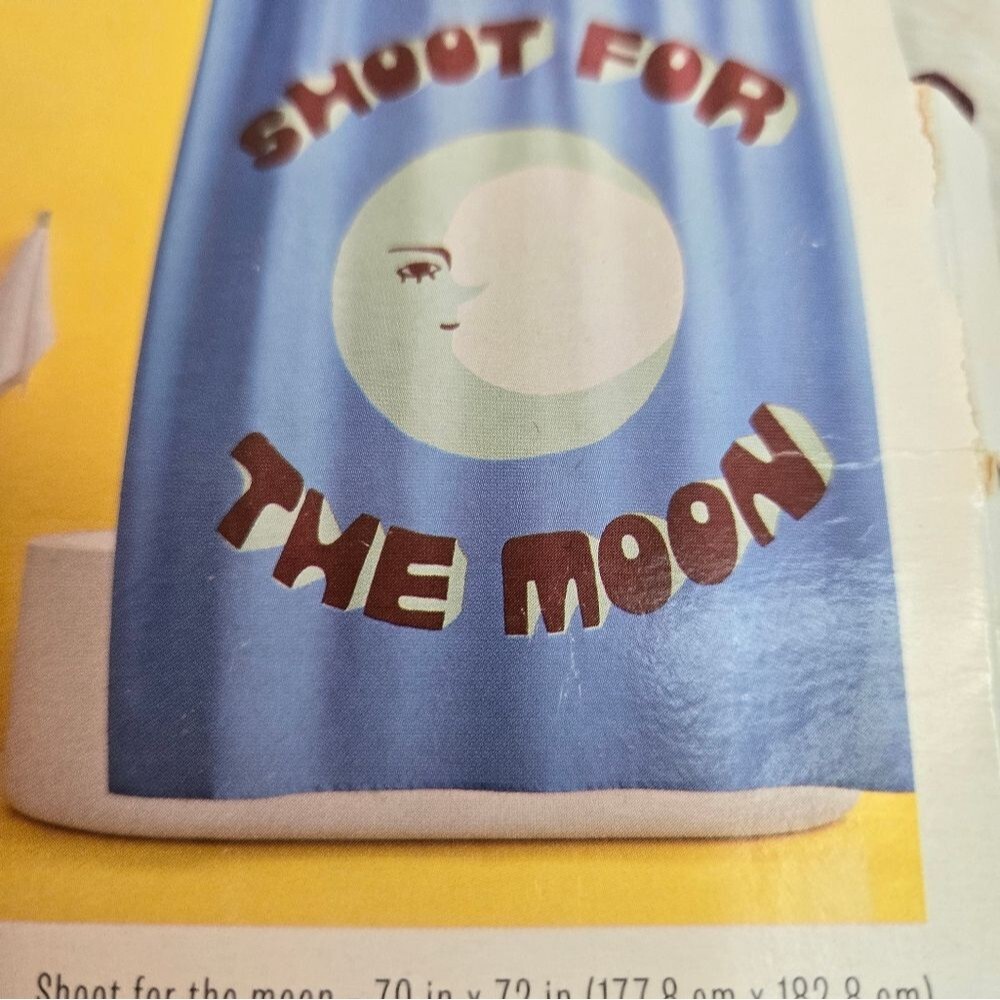 Shoot for the Moon Microfiber Target Shower Curtain Room Essentials NWT